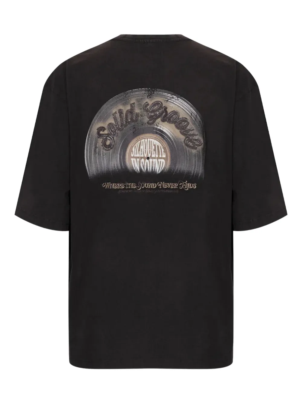 SOLID HOMME LP-graphic T-shirt - Zwart