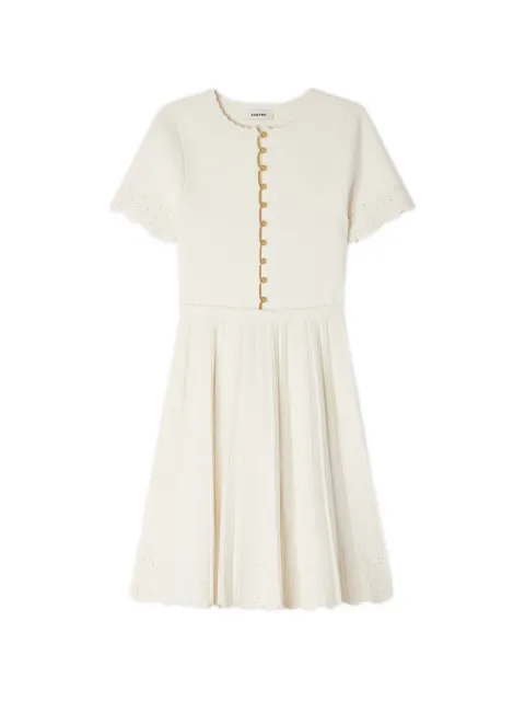 SANDRO mini buttoned scalloped dress