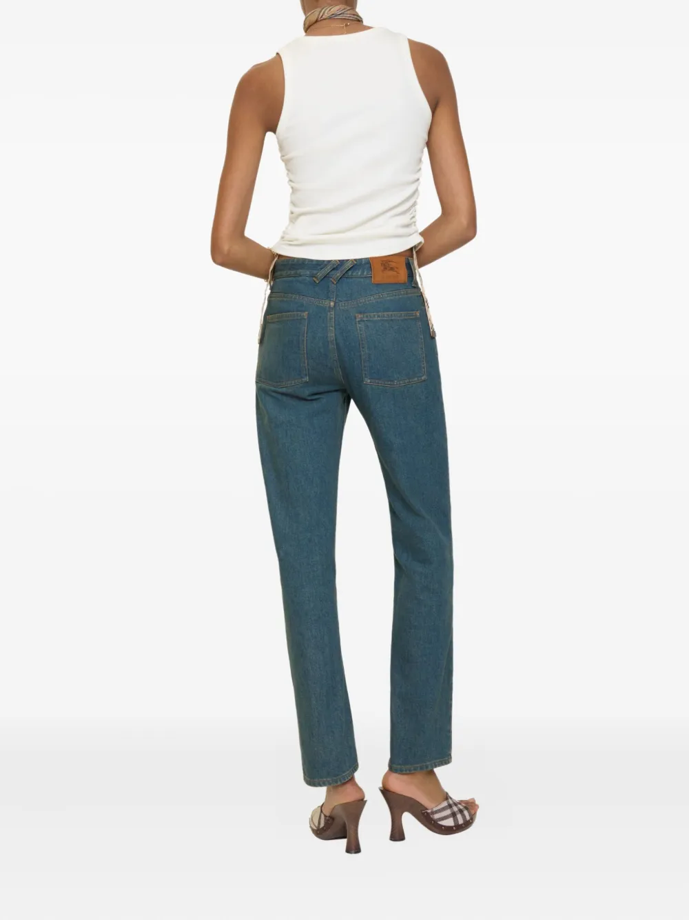 Burberry Straight-leg-jeans Mit Logo-patch In Blue