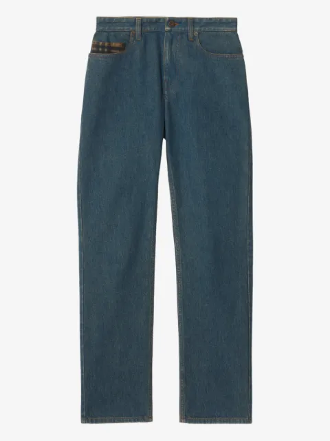 Burberry logo-patch straight-leg jeans