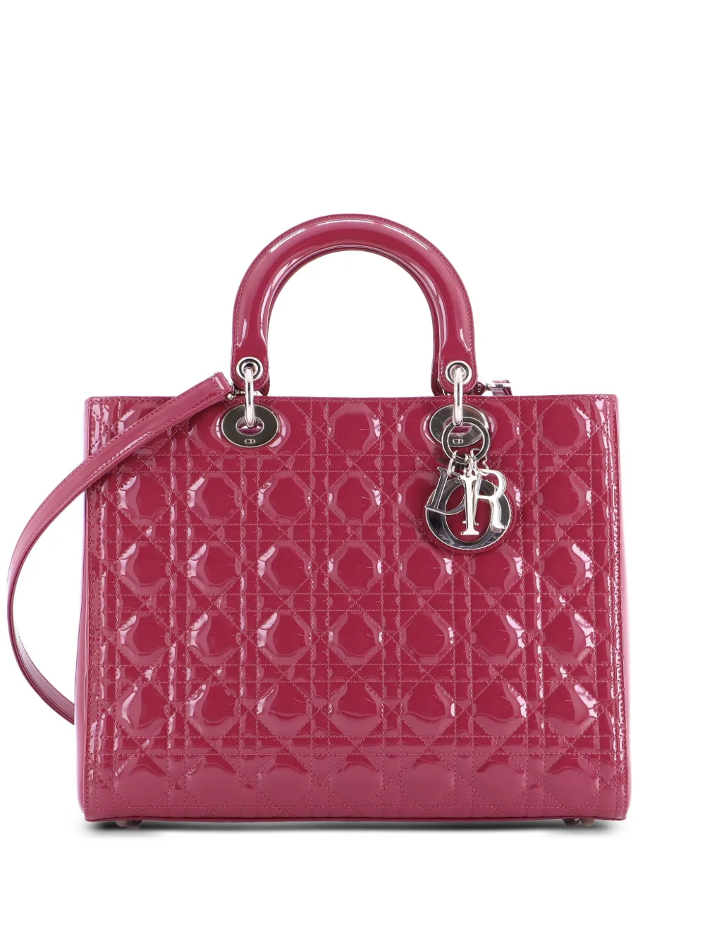 Christian Dior Pre-Owned Lady Dior Bag Cannage Quilt Patent Large