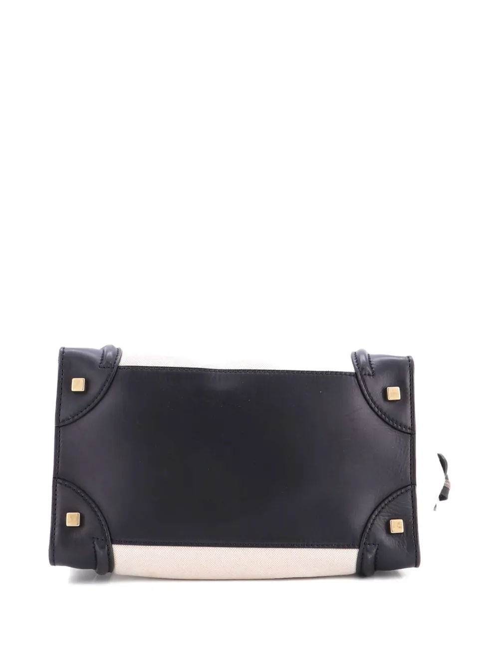 Pre-owned Celine Luggage Bag Canvas And Leather Mini Satchel In Neutral