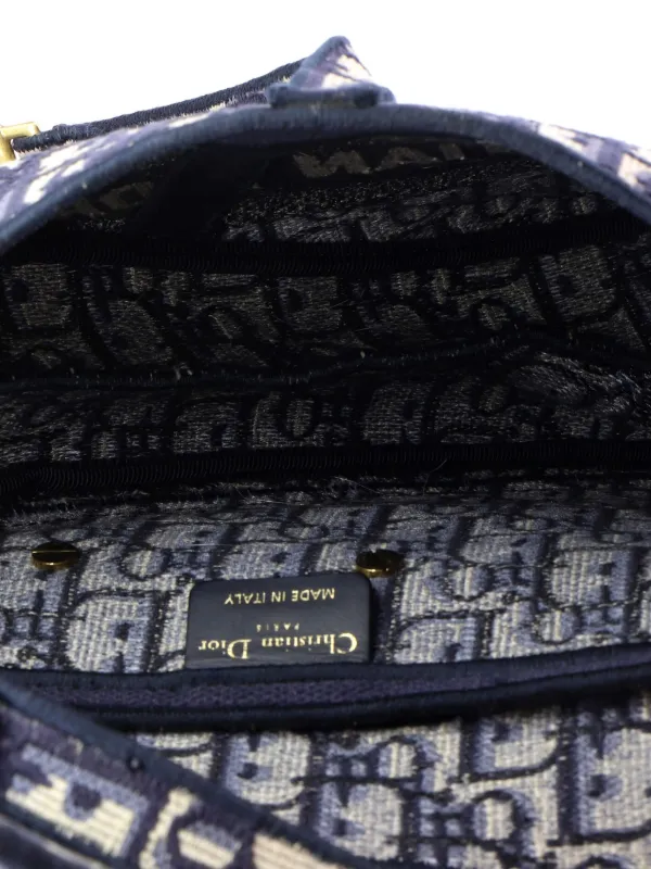 Christian Dior Pre-Owned Saddle Handbag Logo Embroidered Oblique