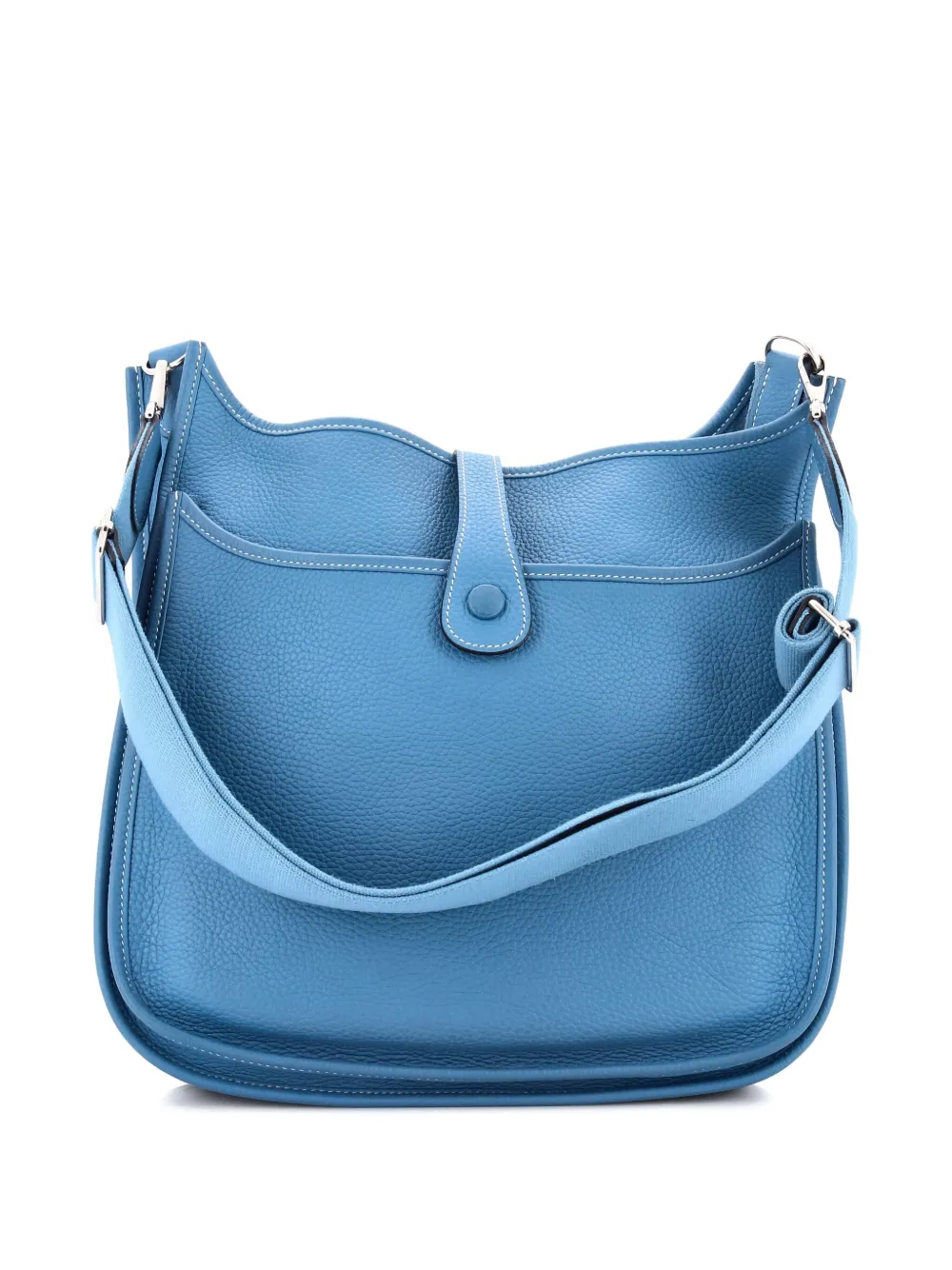 HERMES Pre-owned Evelyne Bag Gen Iii Clemence Gm Crossbody Bag In Blue