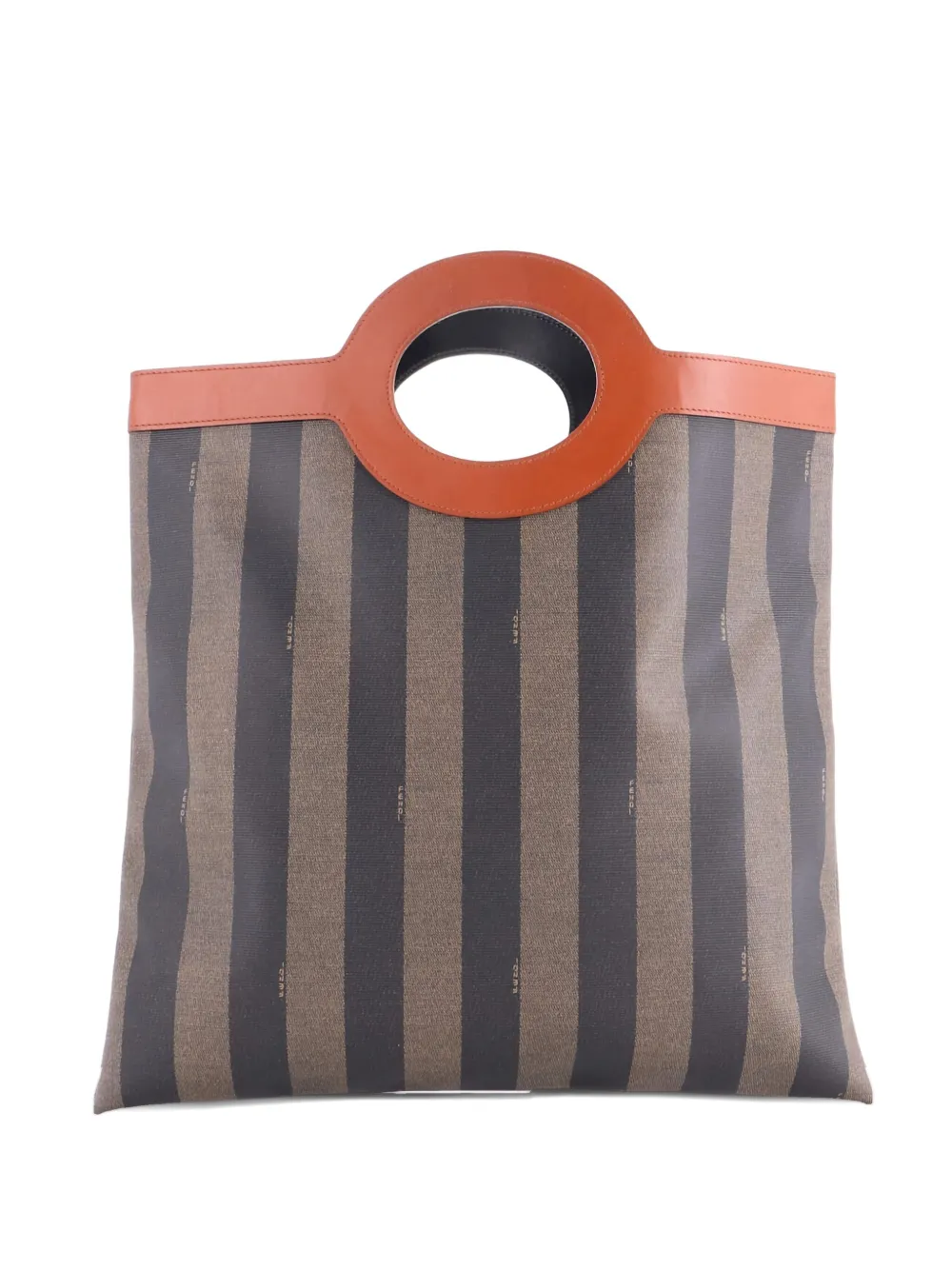 Fendi Pre-Owned Vintage Pequin Cut Out Handle Bag Coated Canvas Large Fendi Pre-Owned Vintage Pequin Cut Out Handle Bag Coated Canvas Large