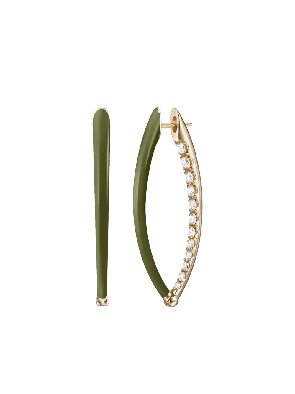 Melissa Kaye 18k Yellow Gold Medium Cristina Diamond Earrings In Brown