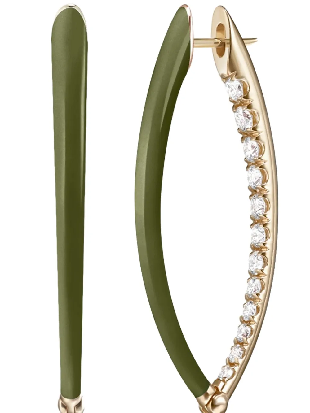 Melissa Kaye 18k Yellow Gold Medium Cristina Diamond Earrings In Brown