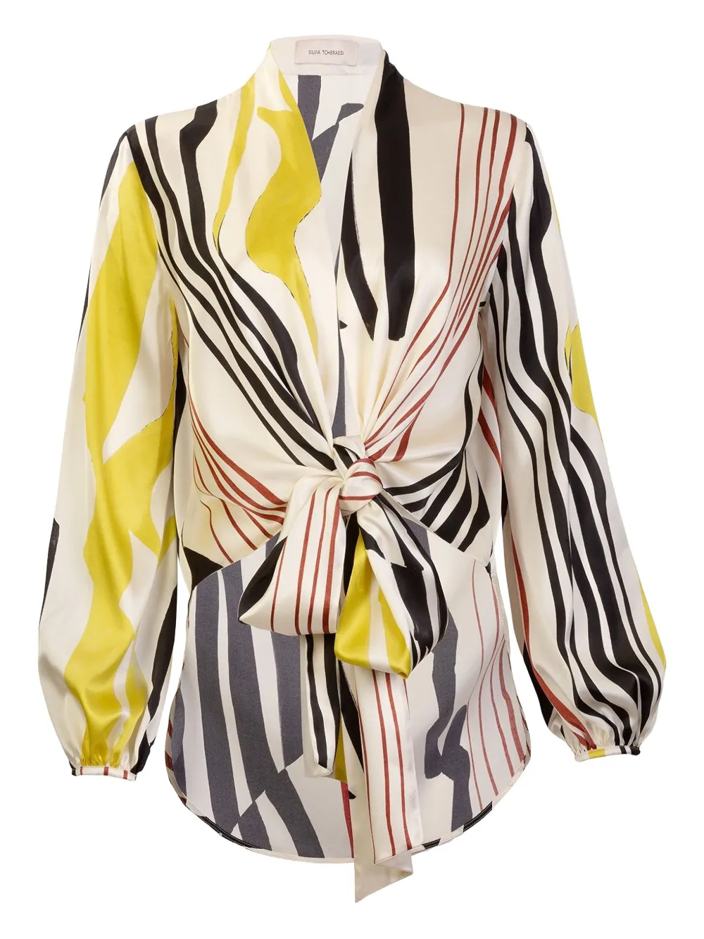 Silvia Tcherassi Blusa Honey a righe - Toni neutri