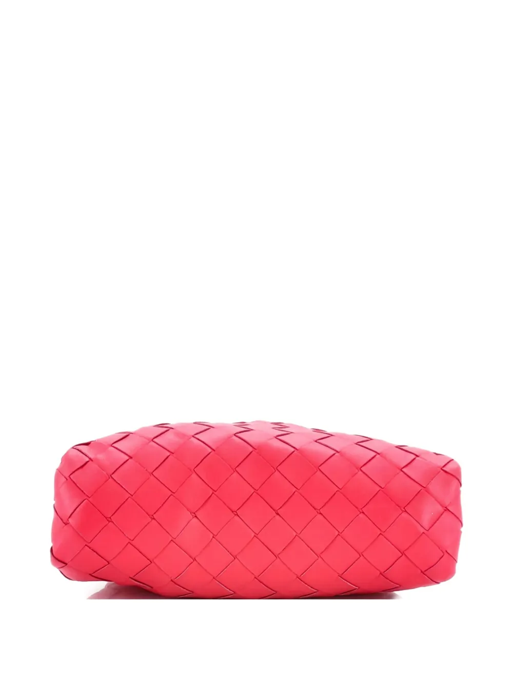 Pre-owned Bottega Veneta The Pouch Intrecciato Nappa Mini Crossbody Bag In Red