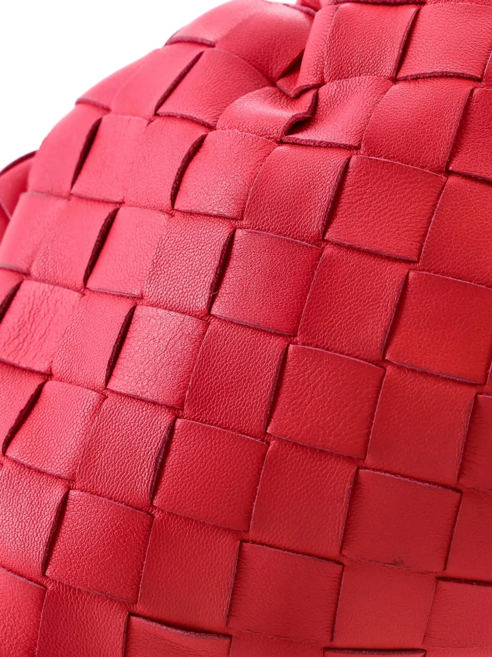 Pre-owned Bottega Veneta The Pouch Intrecciato Nappa Mini Crossbody Bag In Red