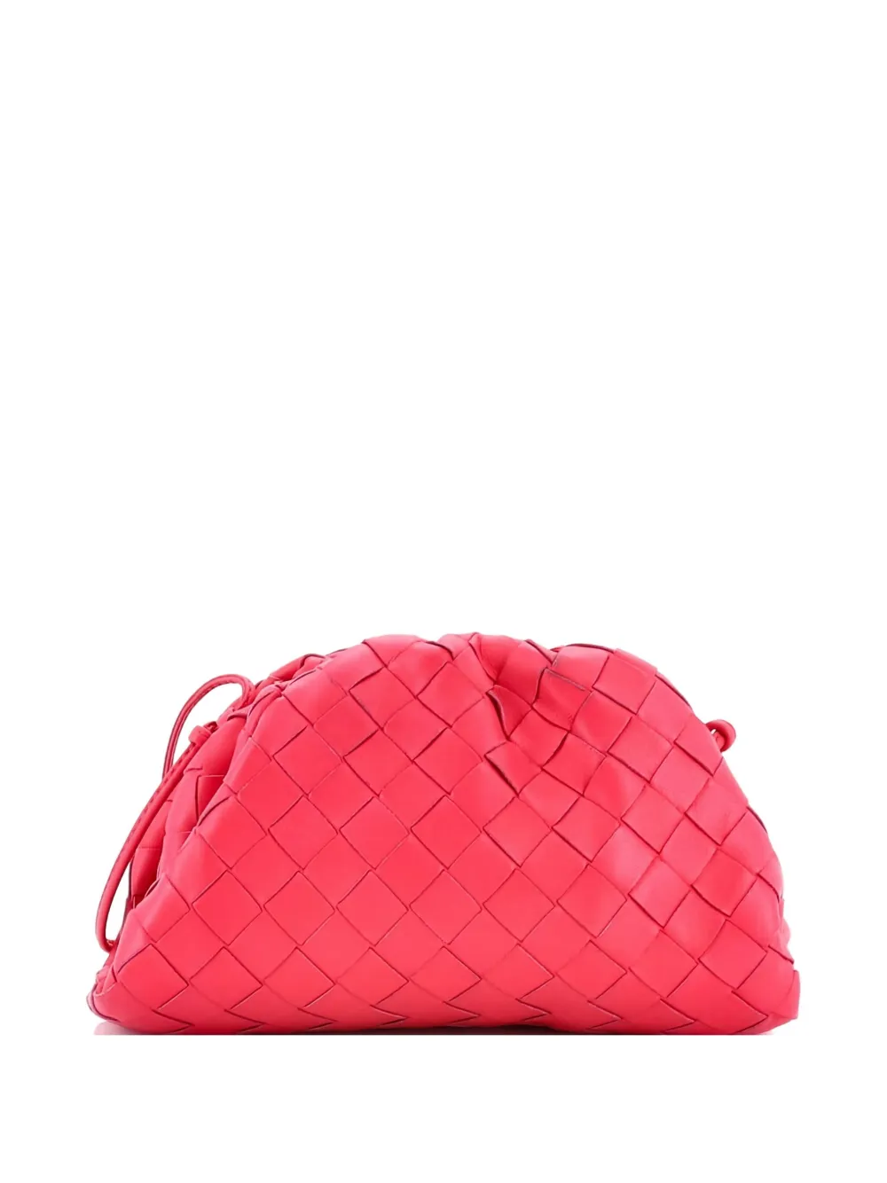 Pre-owned Bottega Veneta The Pouch Intrecciato Nappa Mini Crossbody Bag In Red