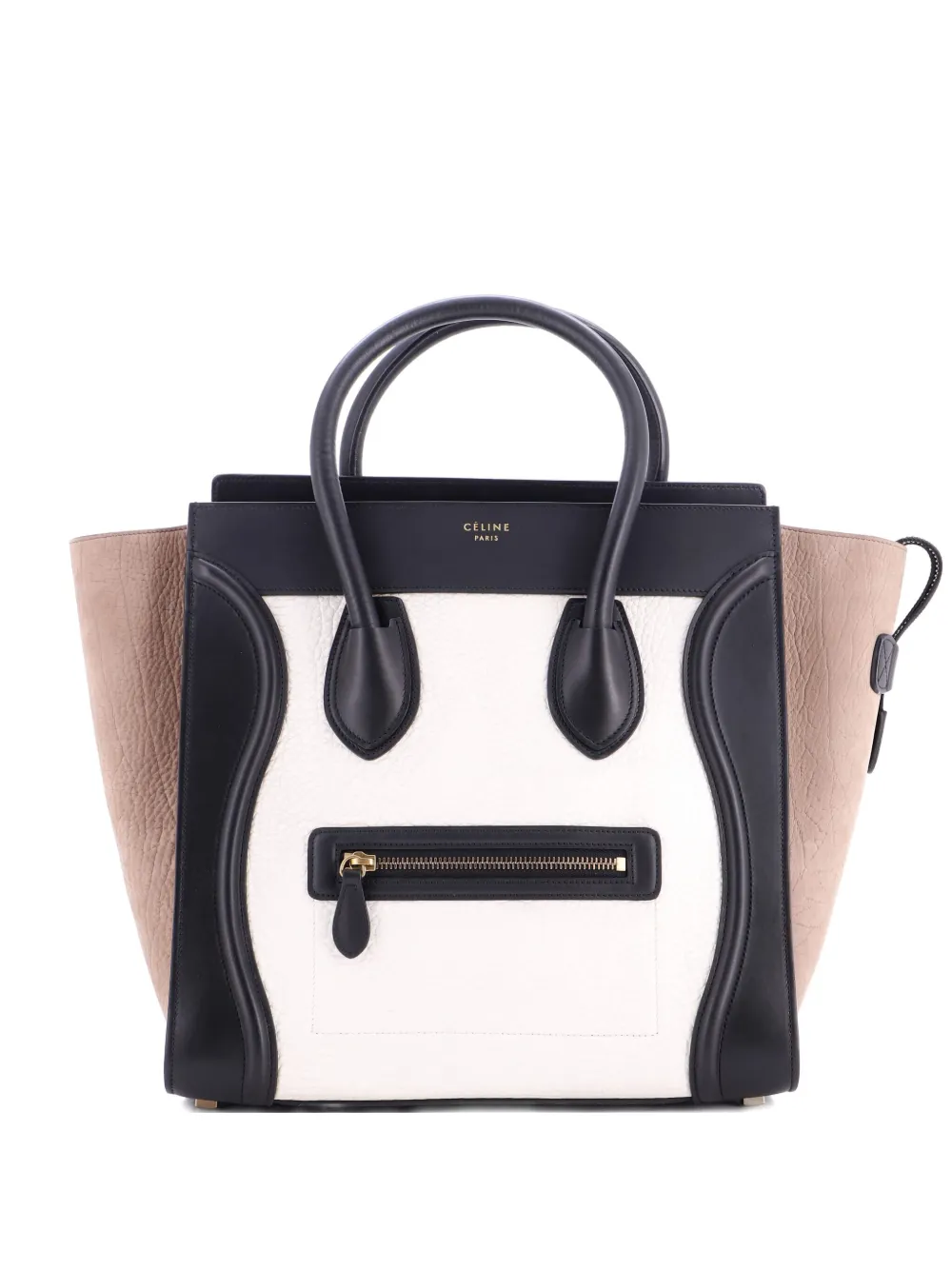 Celine Pre-Owned Tricolor Luggage Bag Leather Mini tote bag - ホワイト Celine Pre-Owned Tricolor Luggage Bag Leather Mini tote bag - ホワイト