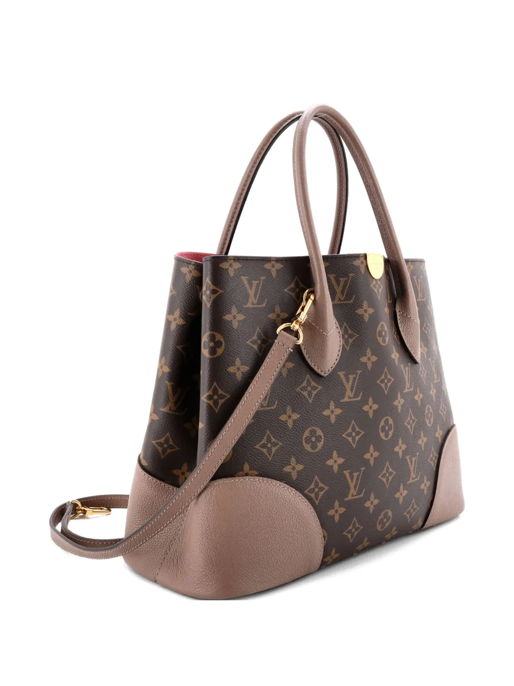 Pre-owned Louis Vuitton Flandrin Handbag Monogram Canvas And Leather Tote Bag In Brown