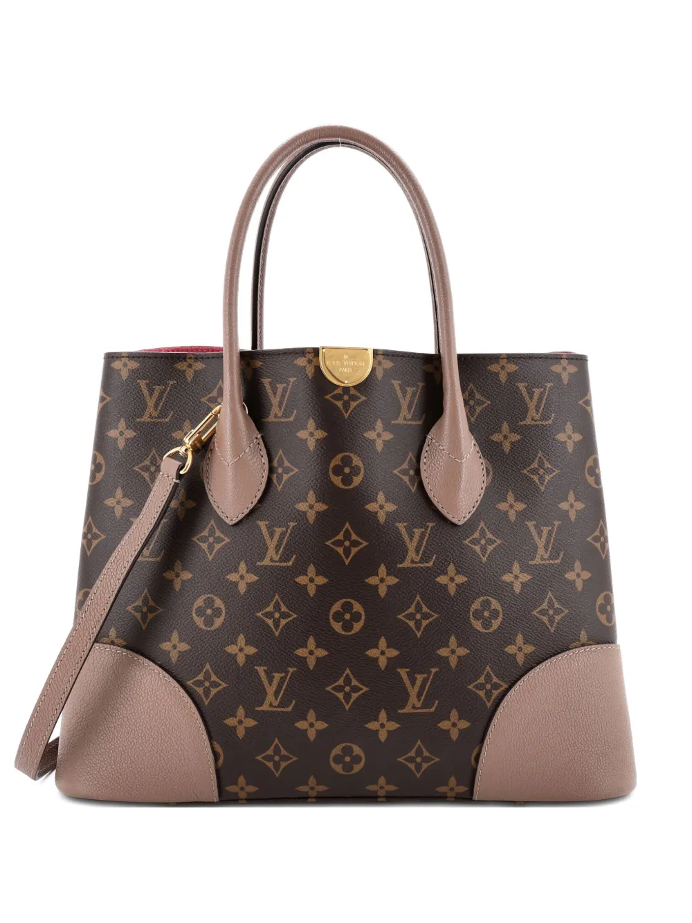 Pre-owned Louis Vuitton Flandrin Handbag Monogram Canvas And Leather Tote Bag In Brown