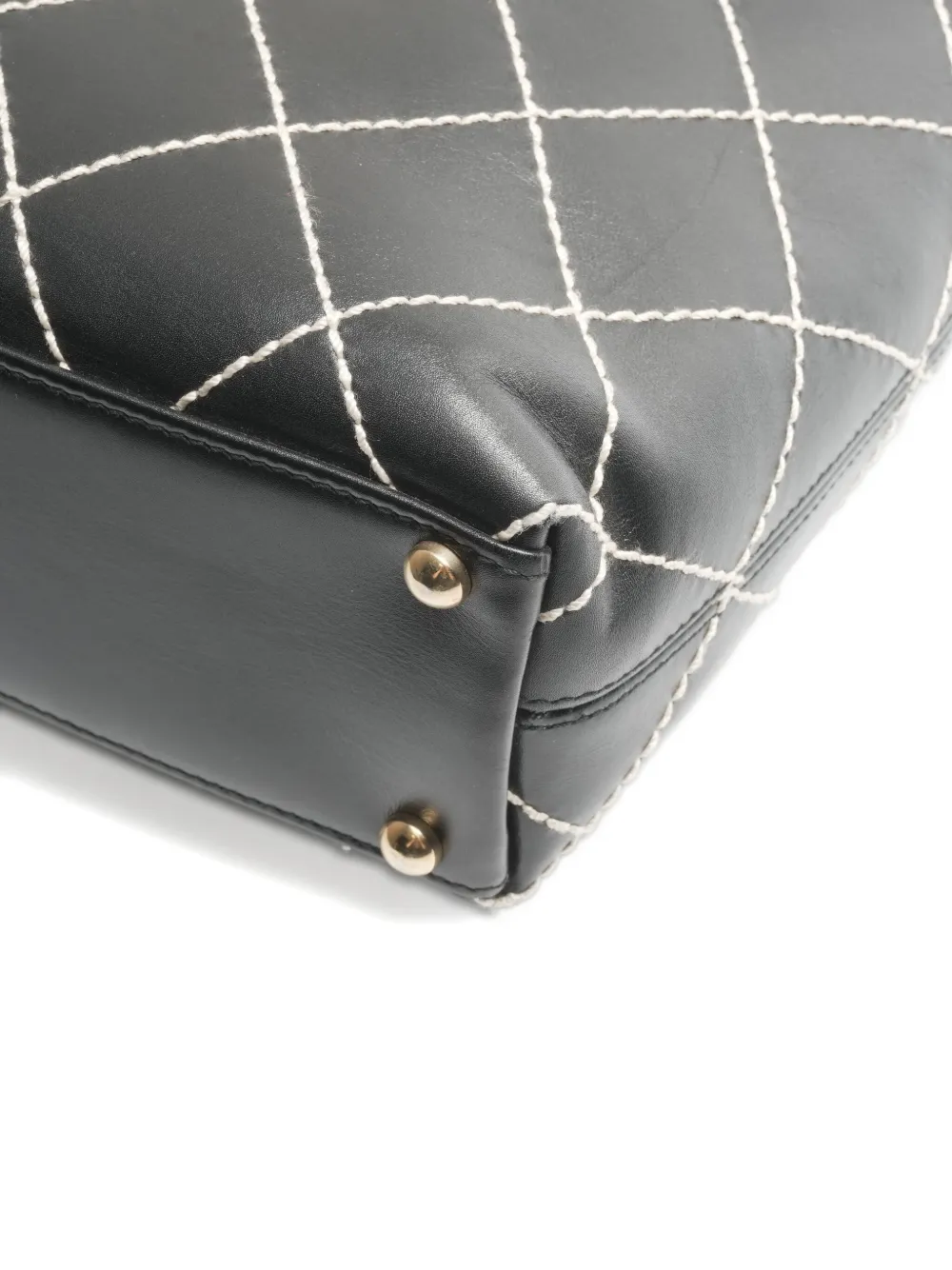 Pre-owned Chanel 2002-2003 Wild Stitch Handbag In Black