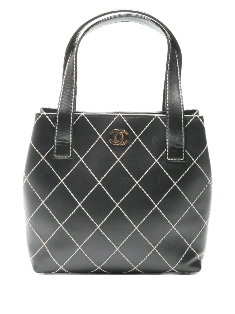 CHANEL Pre-Owned 2002-2003 ワイルドステッチ ハンドバッグ - ブラック CHANEL Pre-Owned 2002-2003 ワイルドステッチ ハンドバッグ - ブラック