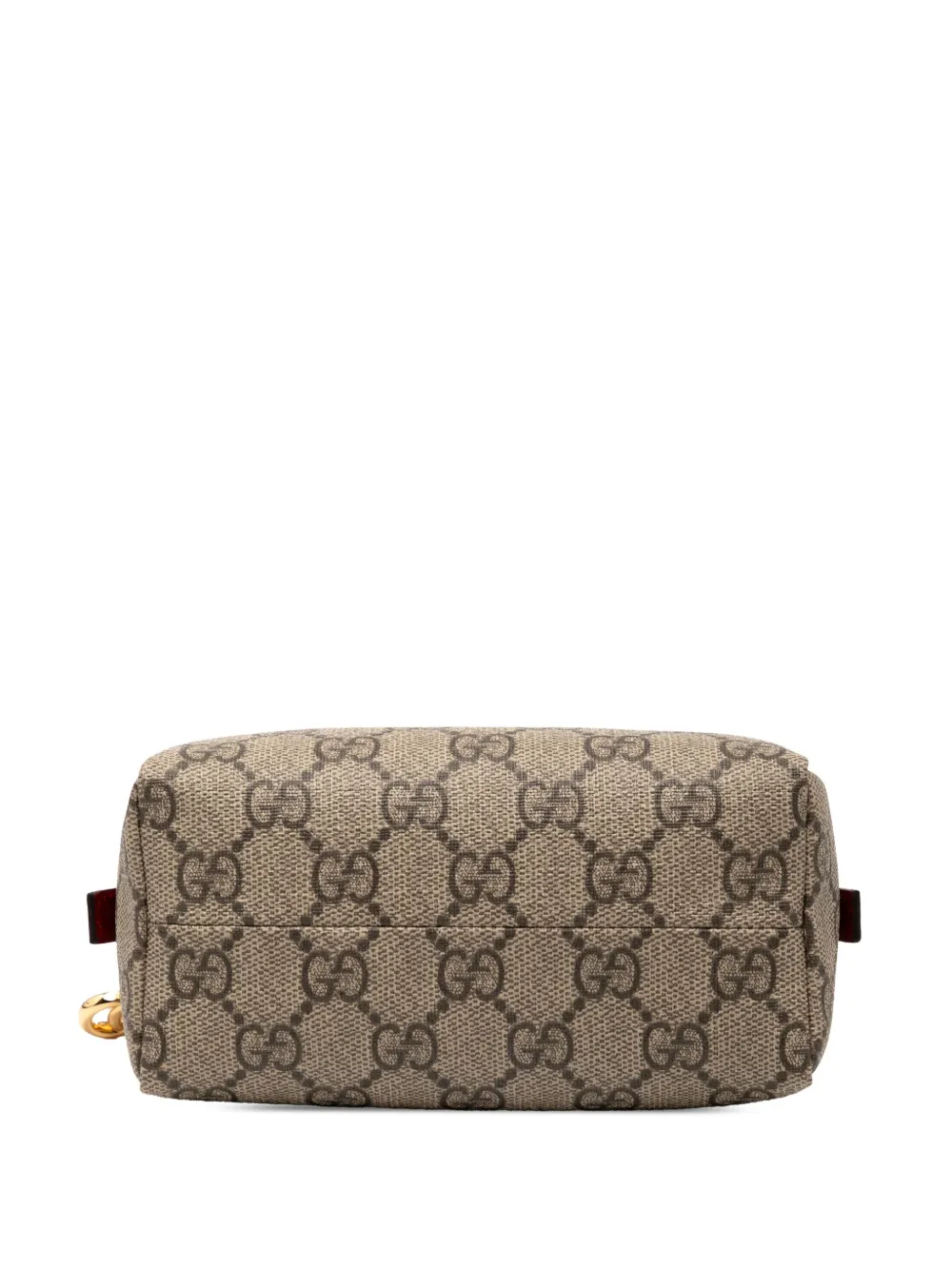 Pre-owned Gucci 2016-2025 Gg Supreme Ophidia Cosmetic Case Pouch In Brown