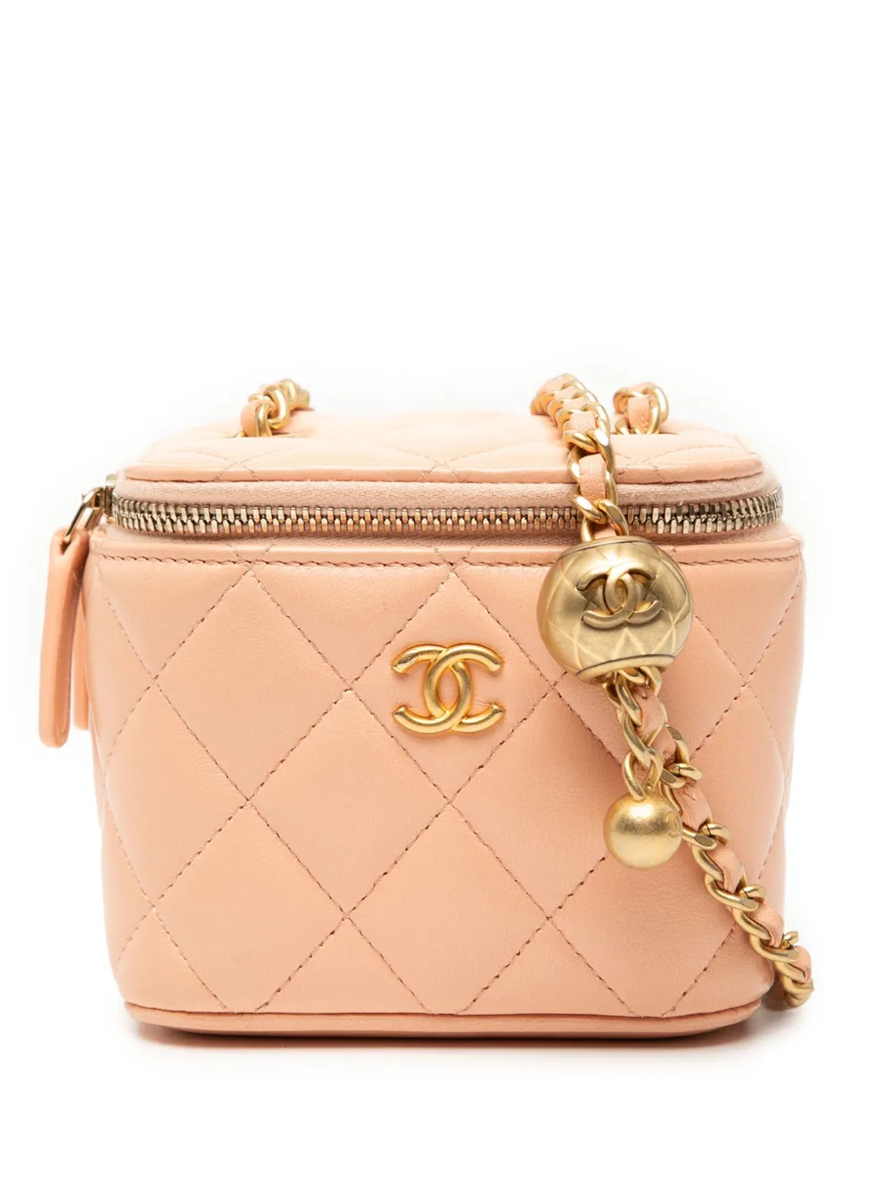 CHANEL Pre-Owned 2021 ミニ マトラッセ ラムスキン パール クラッシュ