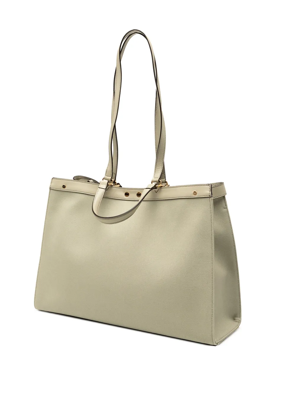  Fendi Pre-owned 2010-2025 Zucca Embroidered Canvas Peekaboo X Tote Satchel - Green 
