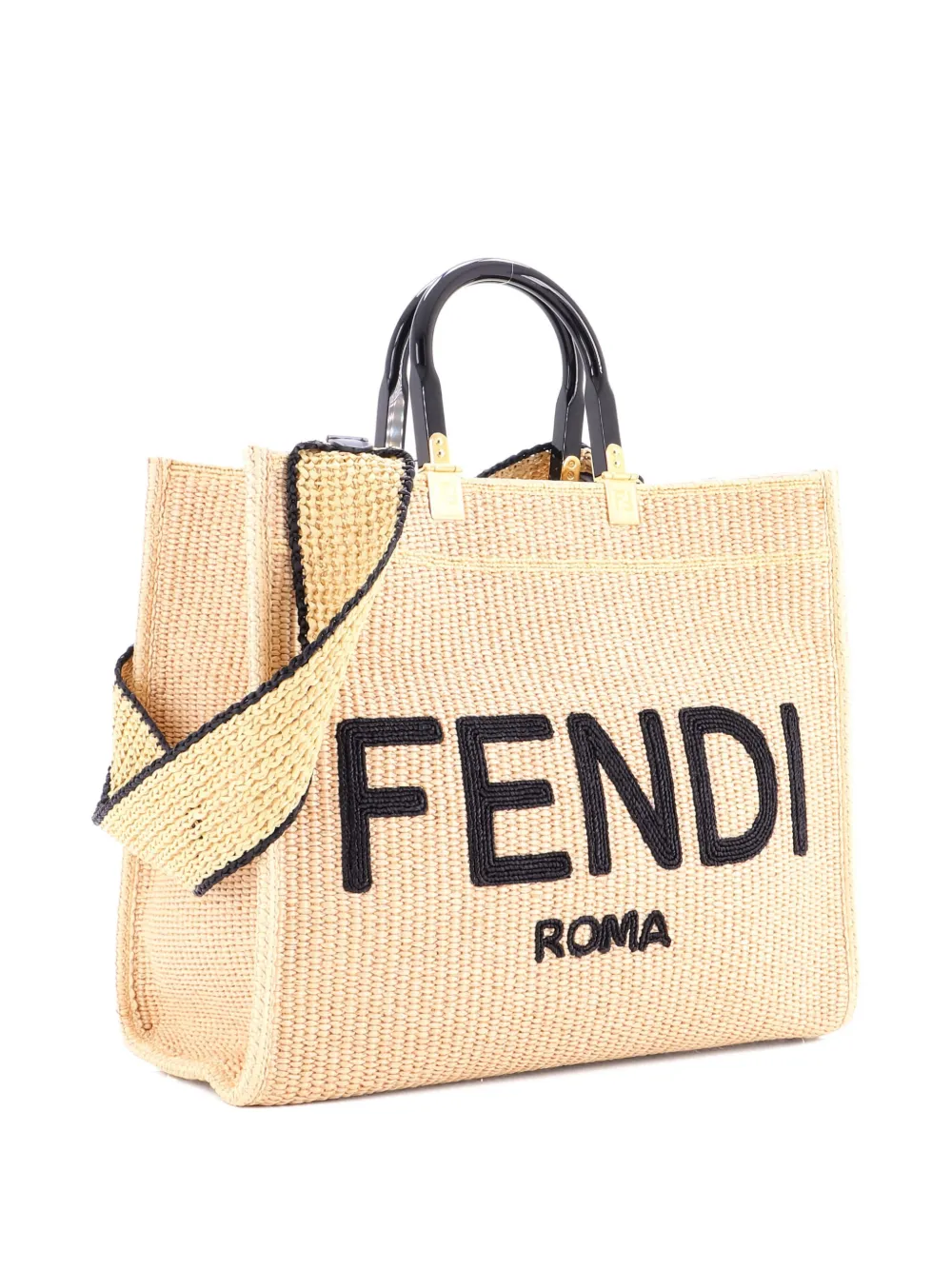 Sunshine Shopper Woven Raffia Medium Tote Bag