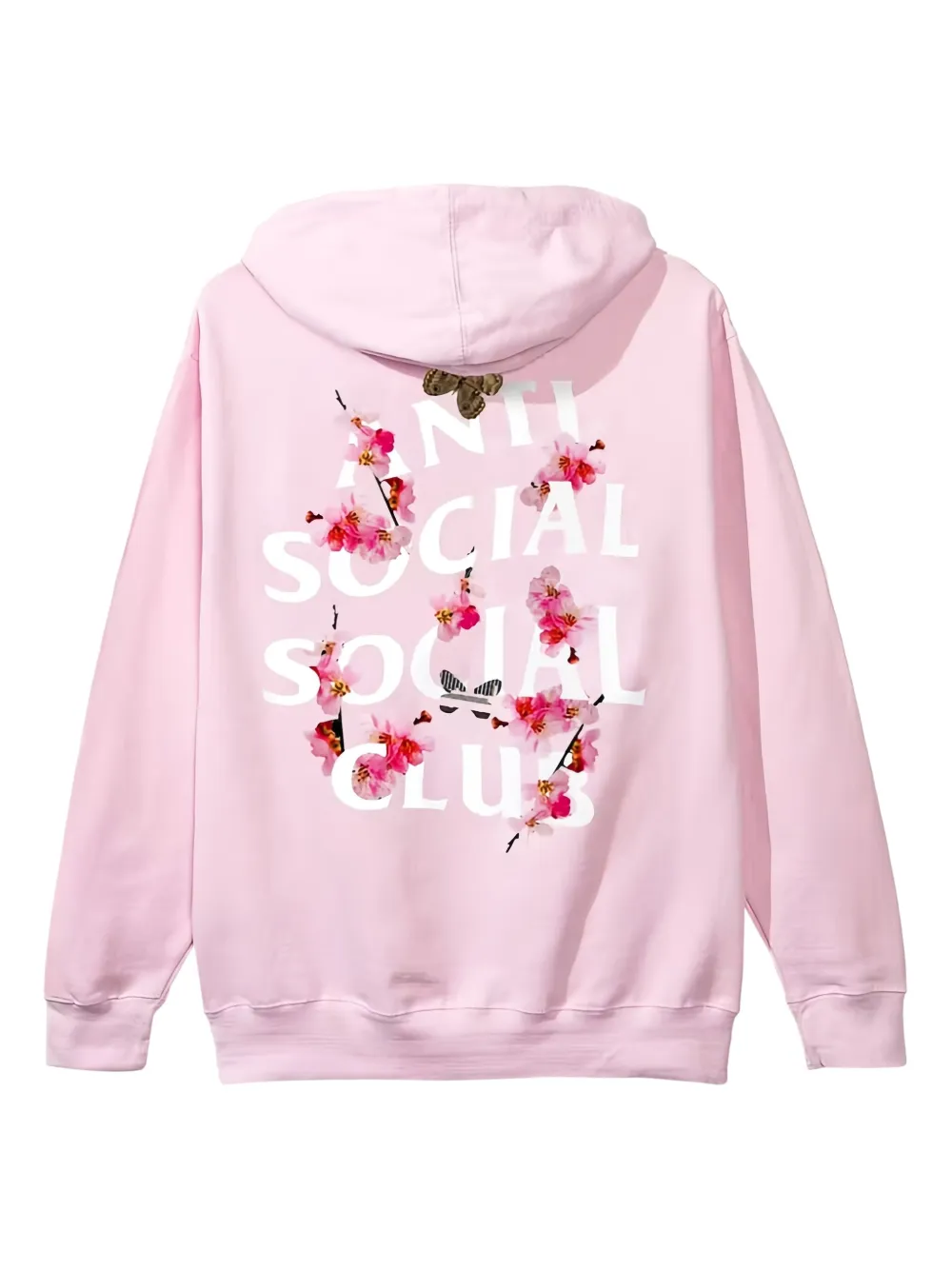 Anti Social Social Club Floral-graphic Long-sleeve Hoodie In Pink