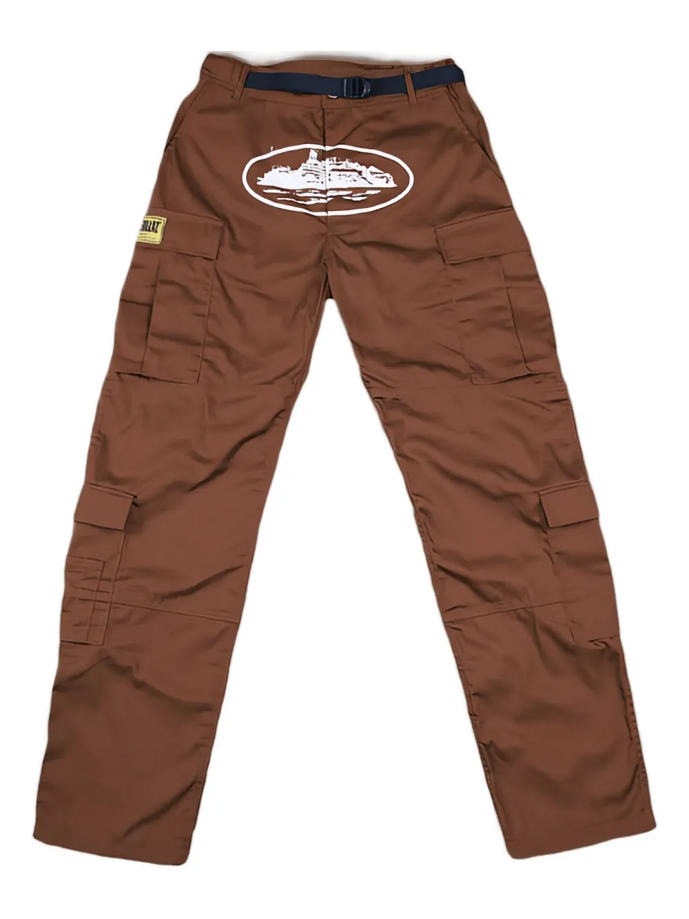 Corteiz Logo-detail Cargo Trousers In Brown