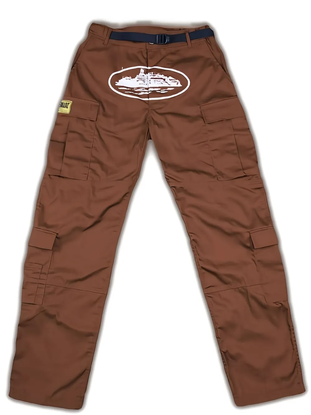 Corteiz Logo-detail Cargo Trousers In Brown