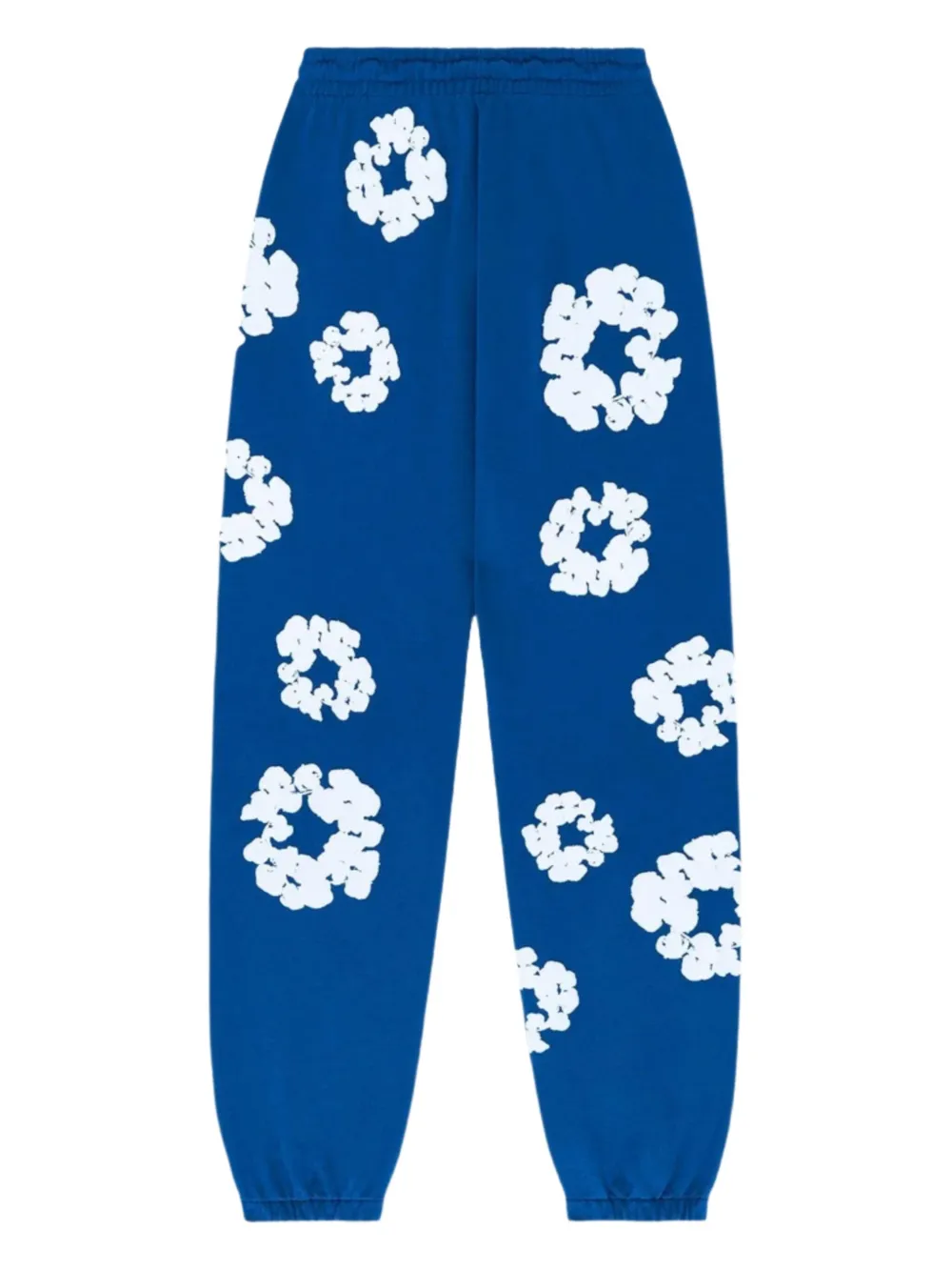Denim Tears Flower-print Drawstring Track Pants In Blue