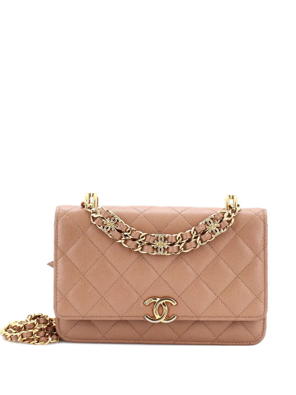 CHANEL Pre-Owned Coco First Wallet on Chain Quilted Caviar crossbody CHANEL Pre-Owned Coco First Wallet on Chain Quilted Caviar crossbody