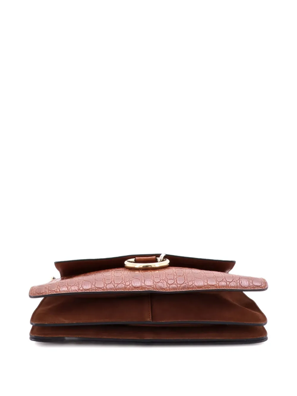 Faye Crocodile Embossed Leather Medium Shoulder Bag