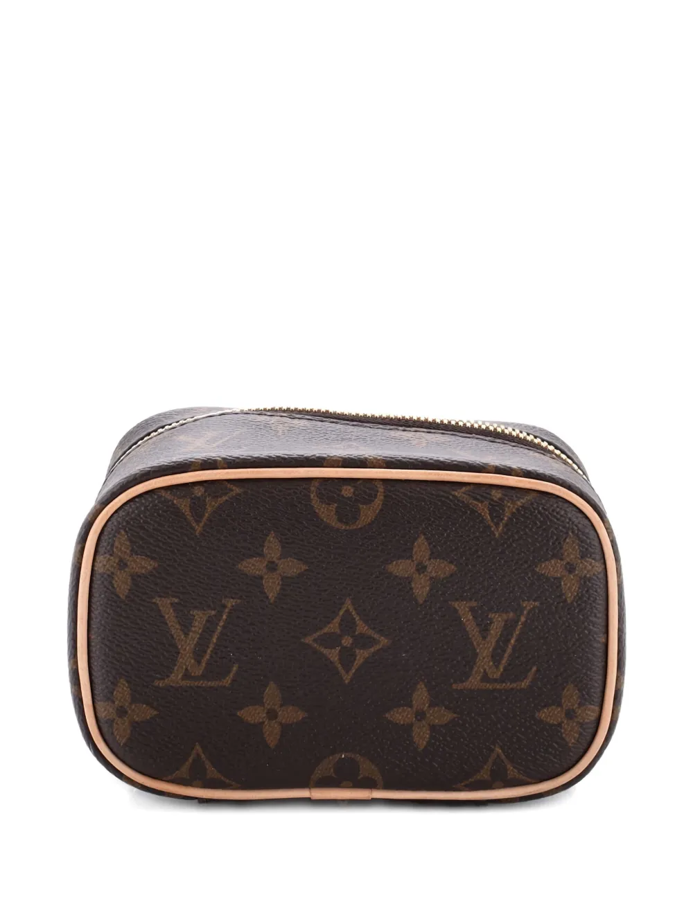 Pre-owned Louis Vuitton Nice Vanity Case Monogram Canvas Nano Pouch In Brown