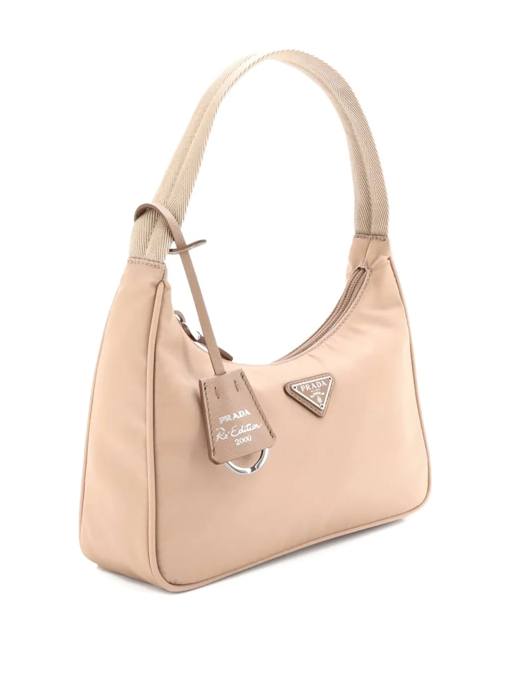 Pre-owned Prada Re-edition 2000 Tessuto Mini Hobo Bag In Neutral