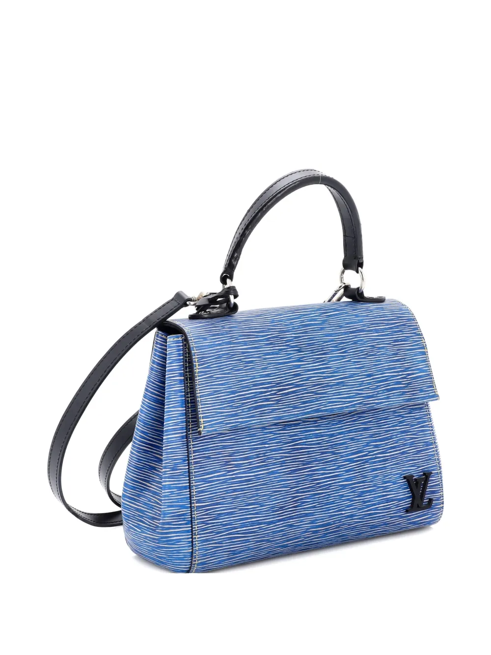 Pre-owned Louis Vuitton Cluny Top Handle Bag Epi Leather Bb Satchel In Blue