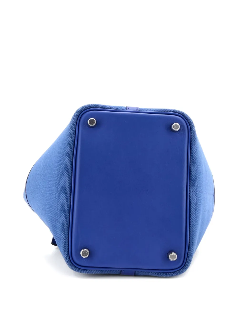 Pre-owned Hermes Cargo Picotin Lock Bag Canvas And Swift Pm Bucket Bag In Blue