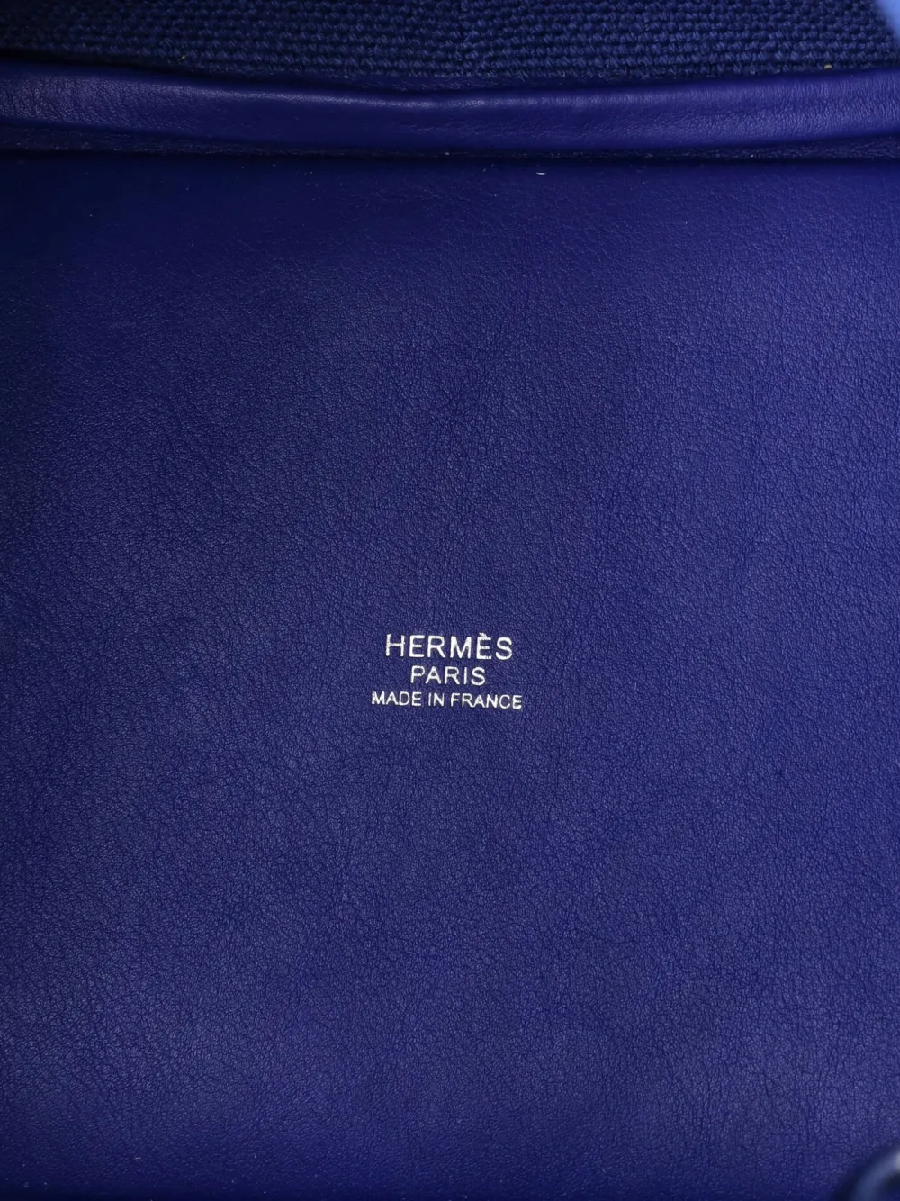 Pre-owned Hermes Cargo Picotin Lock Bag Canvas And Swift Pm Bucket Bag In Blue