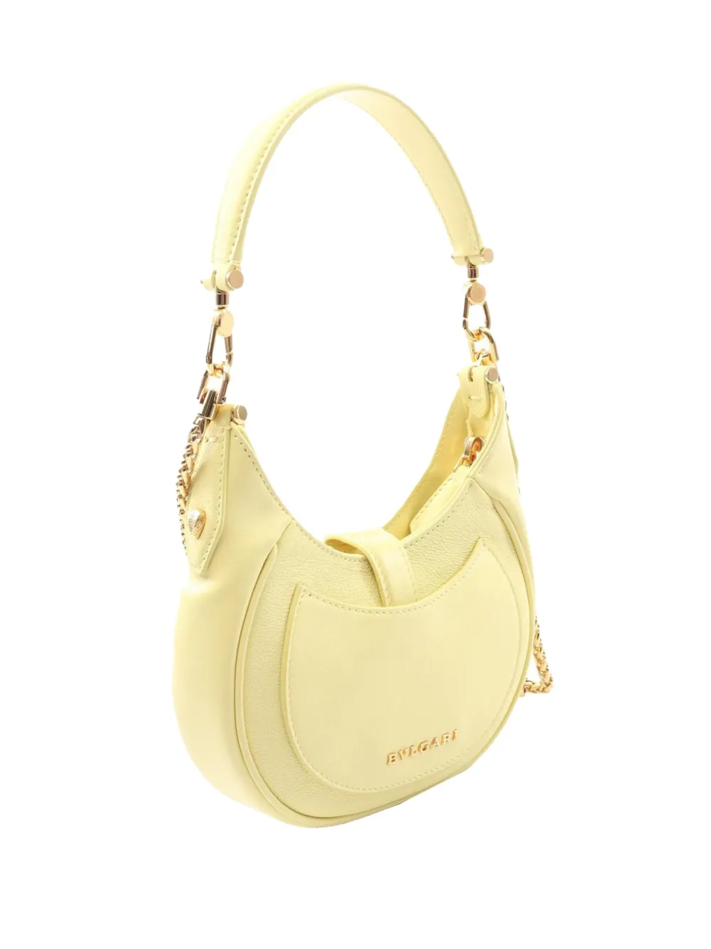 Pre-owned Bvlgari 2010-2025 Small Leather Serpenti Ellipse Satchel In Yellow