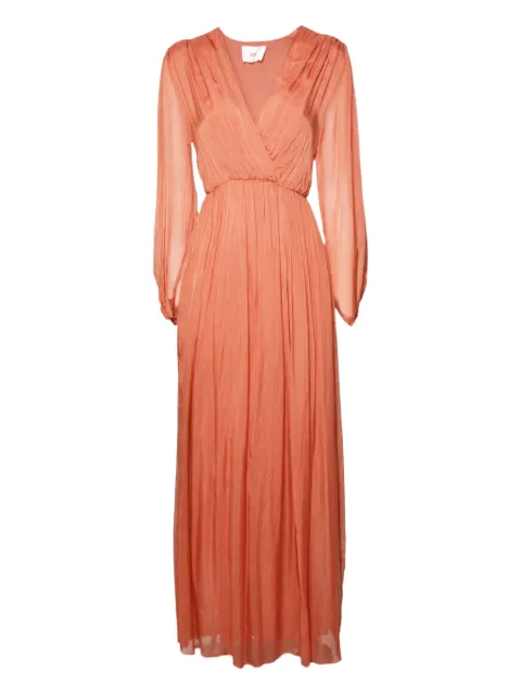 SOLOTRE V-neck long-sleeved dress