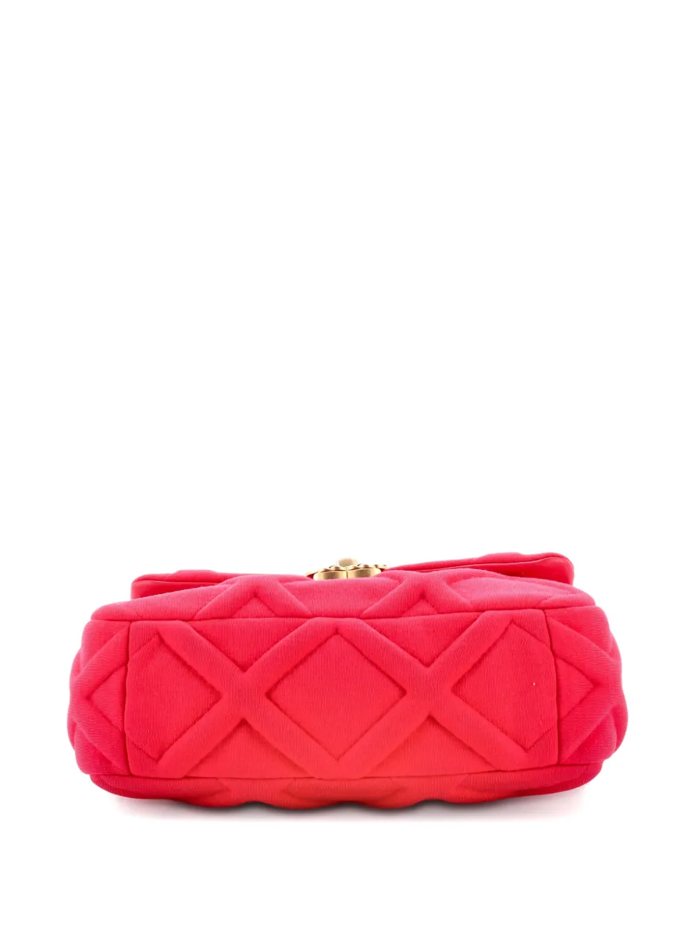 Pre-owned Chanel 19 Flap Bag Quilted Jersey Medium Crossbody Bag In Pink