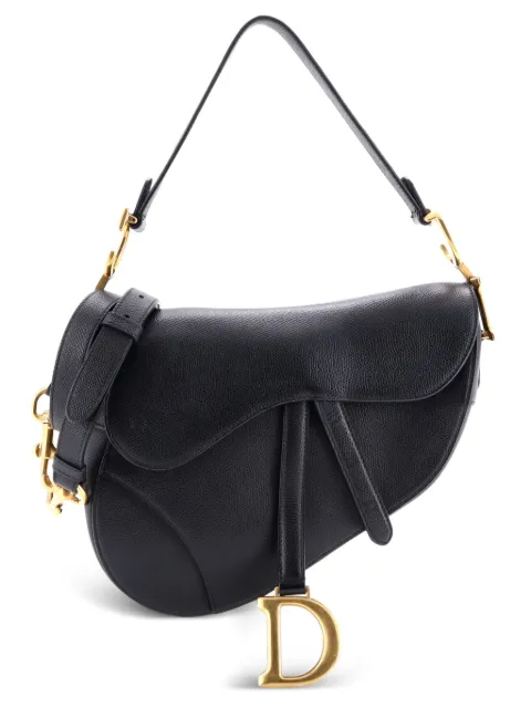 Christian Dior Pre-Owned Saddle Handbag with Strap Leather Medium shoulder bag