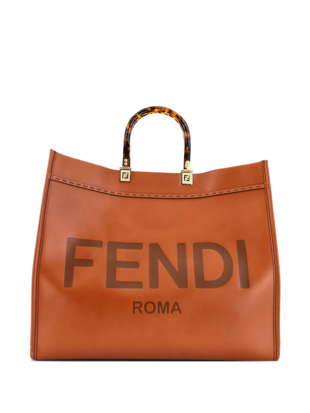 Fendi Pre-Owned Sunshine Shopper Leather Large tote bag - ブラウン