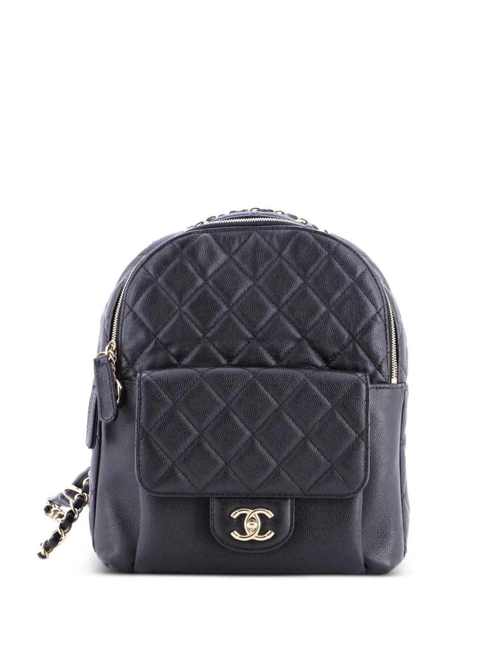 CHANEL Pre-Owned CC Day Quilted Caviar Large backpack - ブラック