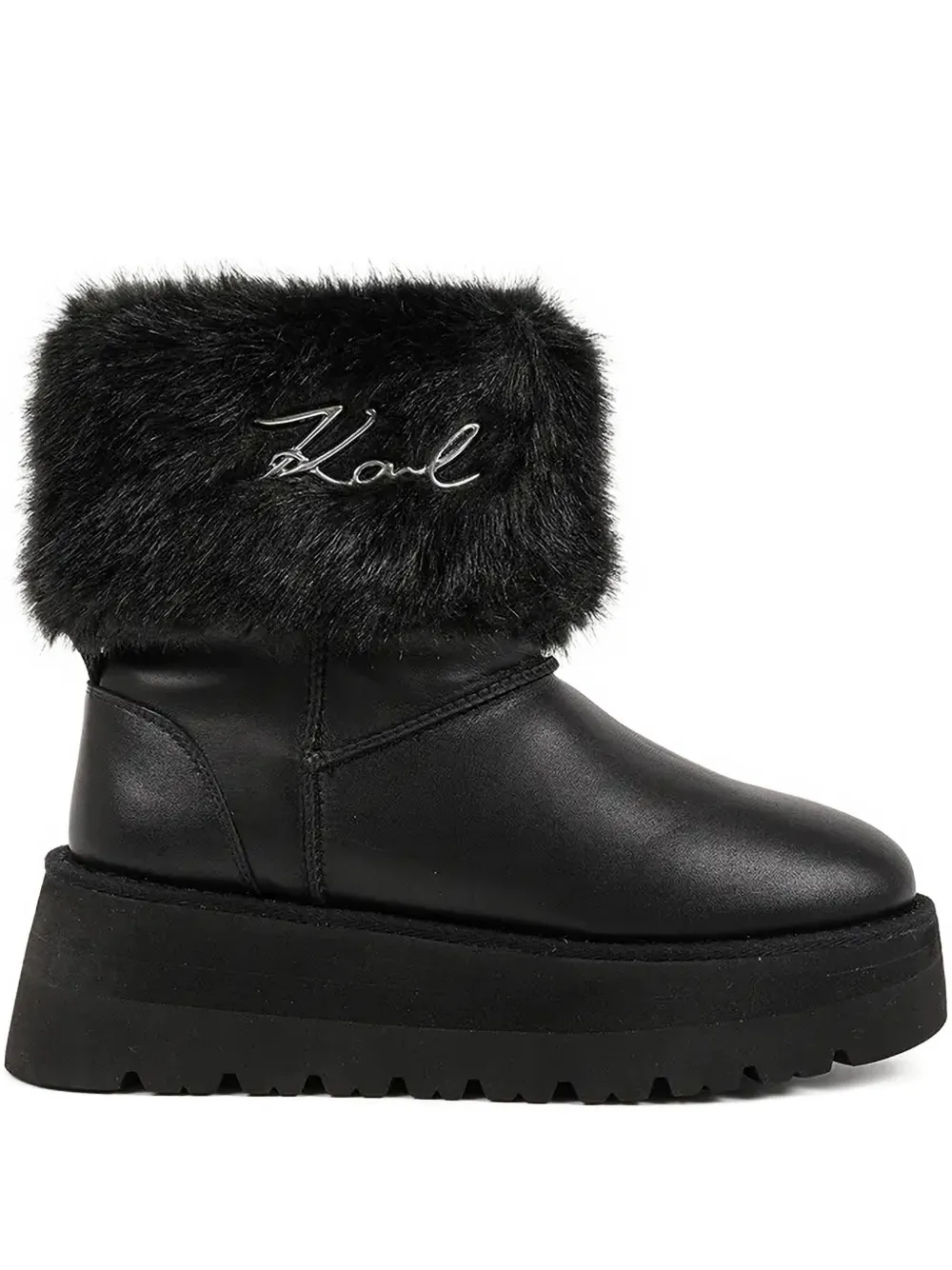 Karl Lagerfeld Skylar faux-fur platform boots | Black | Image 1