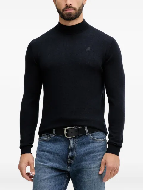 Karl Lagerfeld logo-embroidered mock-neck sweater