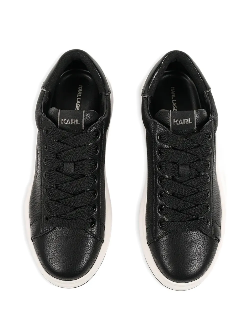 Karl Lagerfeld Kapri Logo Leather Sneakers In Black