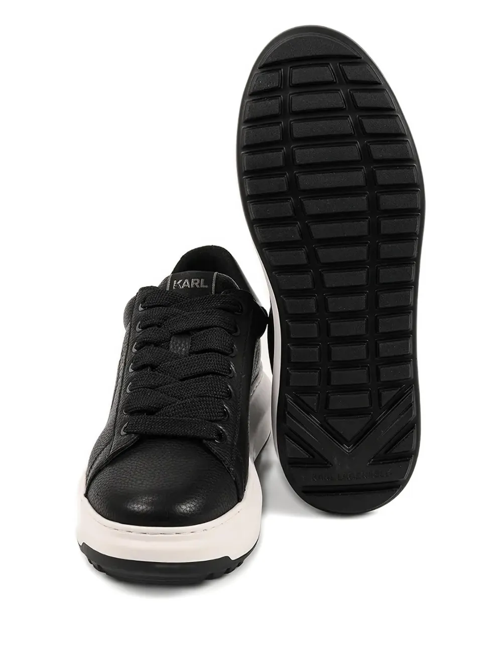 Karl Lagerfeld Kapri Logo Leather Sneakers In Black