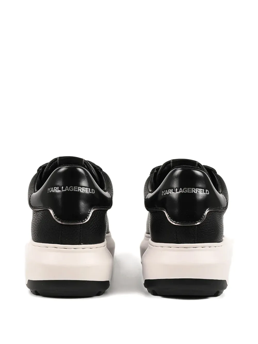 Karl Lagerfeld Kapri Logo Leather Sneakers In Black