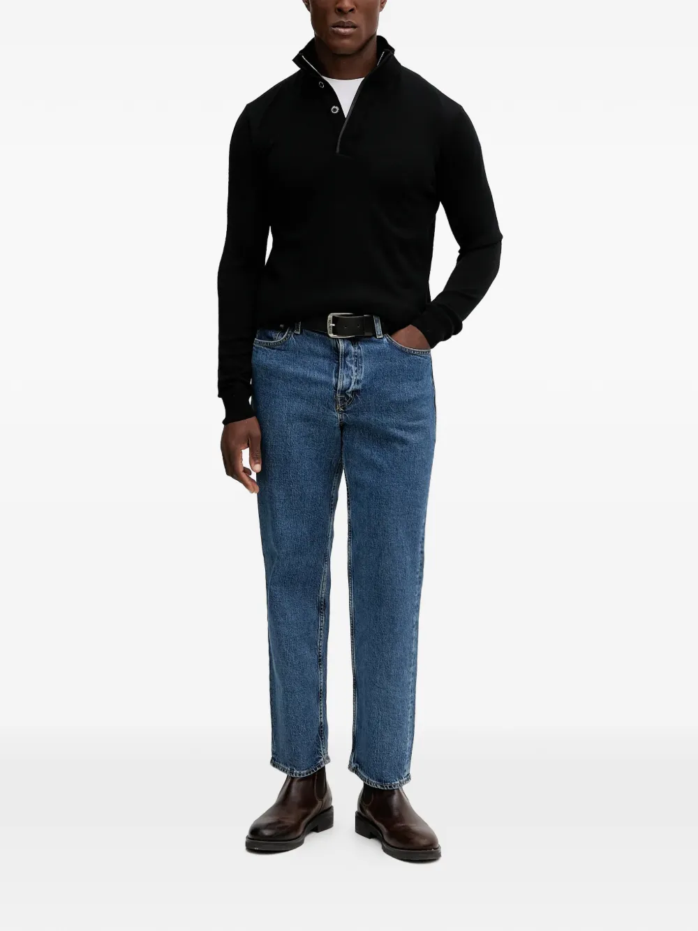 Karl Lagerfeld buttoned high-neck sweater - Zwart