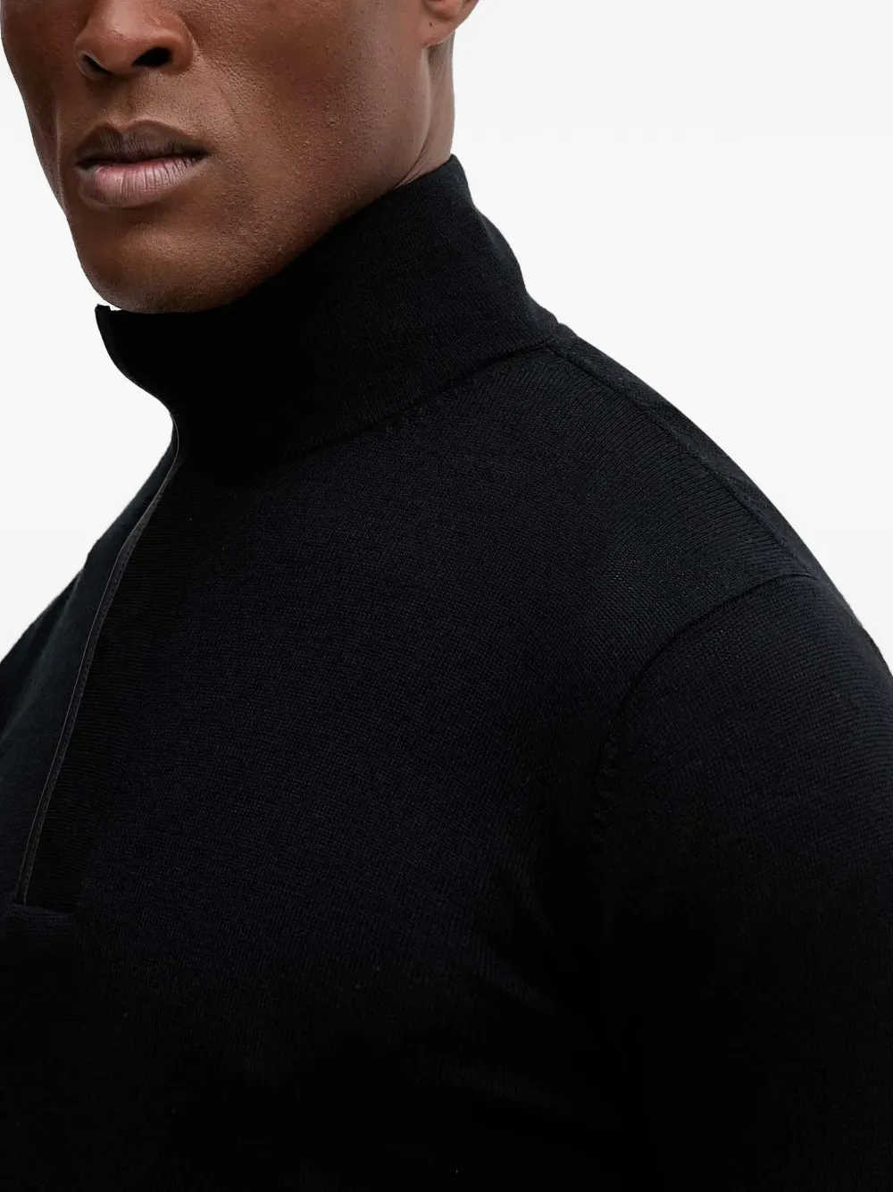 Karl Lagerfeld Trui met hoge hals en knopen Zwart