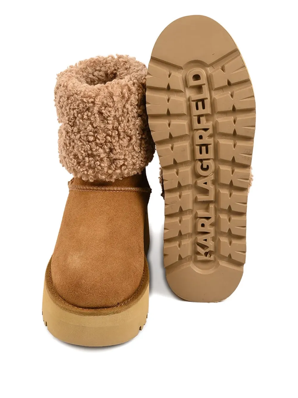 Karl Lagerfeld Skylar Logo Platform Boots In Brown