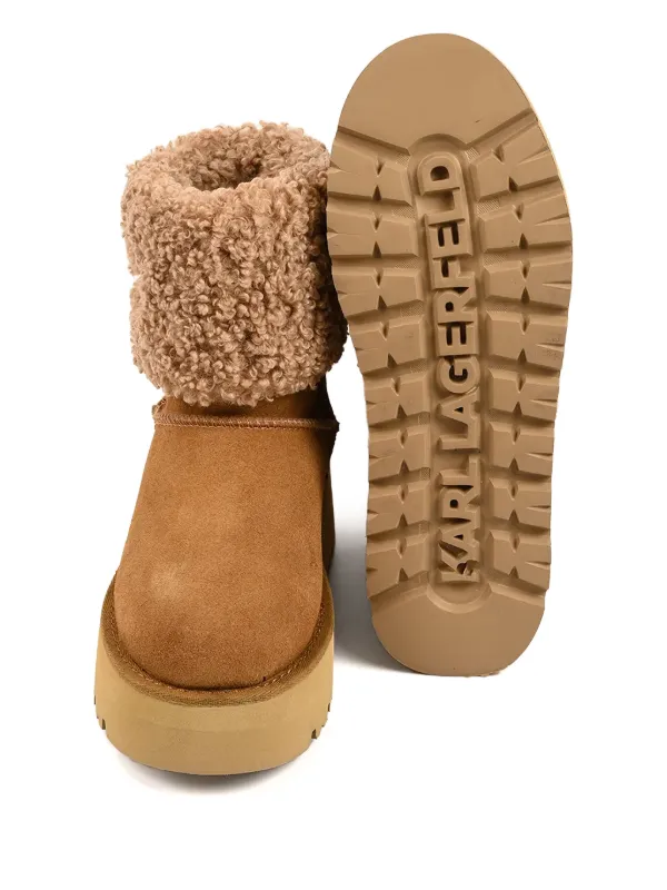 Karl Lagerfeld Skylar Logo Platform Boots | Brown | FARFETCH BH display picture 3